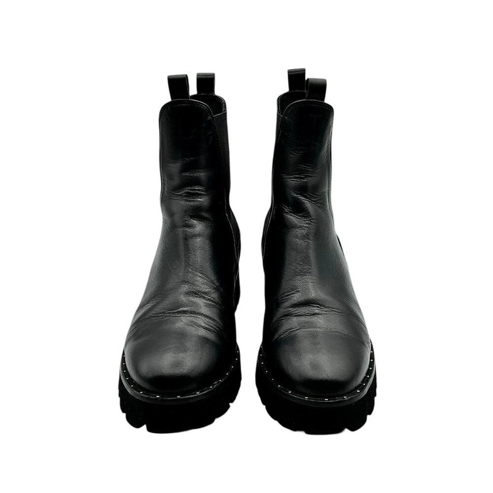 Freda Salvador Brooke Rain Boot Lug Sole Black Leather Chelsea 8 - Picture 6 of 10